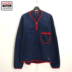 【中古】00s USA製 パタゴニア patagonia LOTUSDESIGNS プルオーバー ハーフジップ カヤック フリースジャケット 古着 メンズ 表記XLサイズ ネイビー