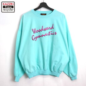 【中古】80s USA製 ヴィンテージ SUNBELT プリント トレーナー 古着 メンズ XLサイズ相当 ビッグサイズ オーバーサイズ ライトブルー