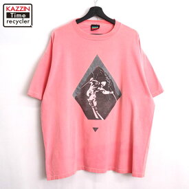 【中古】90s USA製 ヴィンテージ CYRK スキー 半袖Tシャツ 古着 メンズ XL~サイズ相当 ビッグサイズ オーバーサイズ ピンク