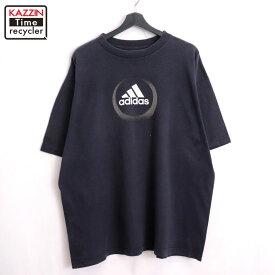 【中古】00s アディダス adidas 半袖Tシャツ 古着 メンズ 表記XLサイズ ブラック