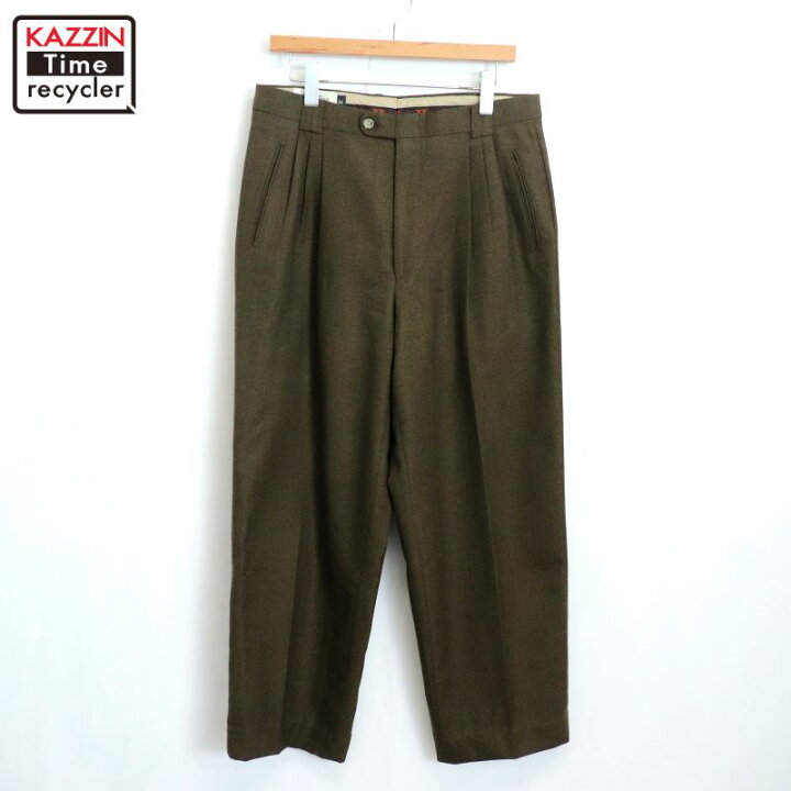 楽天市場】【中古】90s ヴィンテージ 3タック ウール スラックスパンツ 