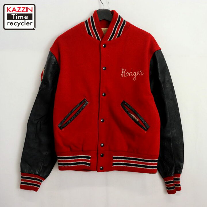 楽天市場】【中古】70s ヴィンテージ アームレザー ウール スタジャン 