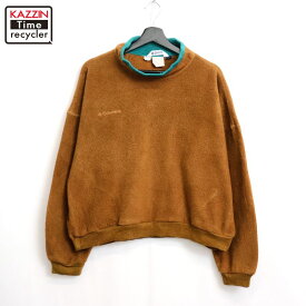 【中古】80s USA製 ヴィンテージ コロンビア Columbia プルオーバー フリース トレーナー 古着 メンズ 表記Lサイズ ブラウン