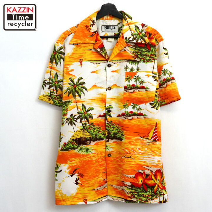 楽天市場】【中古】70s ヴィンテージ 総柄 オープンカラー 
