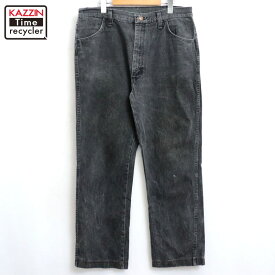 【中古】90s USA製 ヴィンテージ RUSTLER ラスラー ブラック デニムパンツ 古着 メンズ XL~サイズ相当 ビッグサイズ オーバーサイズ ブラック