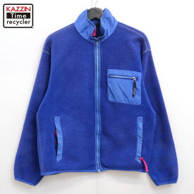 【中古】90s USA製 ヴィンテージ パタゴニア patagonia フリースジャケット 古着 レディース 表記12サイズ ブルー