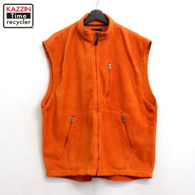 【中古】00s ギャップ GAP フリースベスト 古着 表記XXLサイズ オレンジ