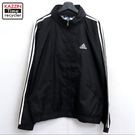 【中古】90s ヴィンテージ アディダス adidas ナイロンジャケット 古着 メンズ 表記Mサイズ ブラック