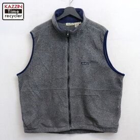 【中古】00s エディー・バウアー Eddie Bauer フリース ベスト 古着 メンズ 表記Lサイズ グレー