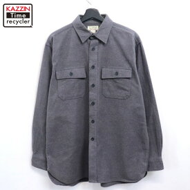【中古】00s エルエルビーン L.L.Bean 無地 シャモアクロス 長袖シャツ 古着 メンズ 表記M-Rサイズ グレー