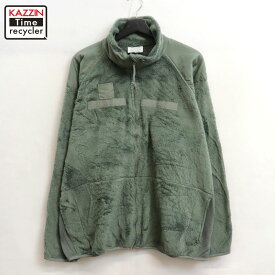 【中古】00s USA製 U.S.ARMY ECWCS GEN3 Level3 フリース ミリタリージャケット 古着 メンズ 表記XL−R サイズ カーキ