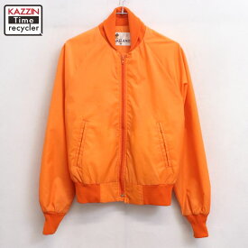 【中古】70s ヴィンテージ LAKELAND ナイロンジャケット 古着 メンズ 表記38サイズ オレンジ