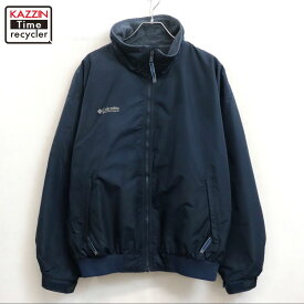 【中古】00s コロンビア Columbia 裏地フリース ナイロンジャケット 古着 メンズ 表記Lサイズ ネイビー