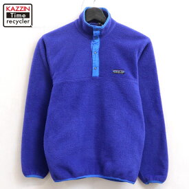 【中古】80s USA製 ヴィンテージ パタゴニア patagonia SYNCHILLA スナップT フリースジャケット 古着 メンズ 表記XSサイズ ブルー