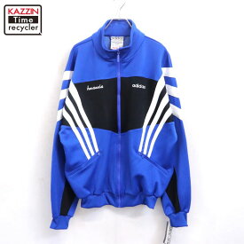 【中古】DEADSTOCK 90s ヴィンテージ アディダス adidas デッドストック ジャケット 古着 メンズ 表記Mサイズ ブルー
