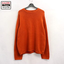 【中古】00s アバクロンビー&フィッチ Abercrombie & Fitch 無地 コットン ニットセーター 古着 メンズ 表記XLサイズ オレンジ