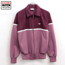 【中古】80s ヴィンテージ アディダス adidas ラグラン トラックジャケット 古着 メンズ 表記Mサイズ パープル