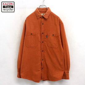 【中古】00s ウールリッチ WOOLRICH 無地 コットン 長袖シャツ 古着 メンズ 表記Mサイズ オレンジ
