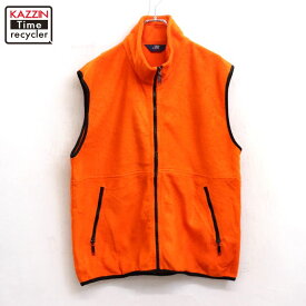 【中古】00s セントジョンズベイ STJOHN'SBAY 無地 フリース ベスト 古着 メンズ 表記Lサイズ オレンジ