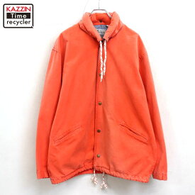 【中古】80s ヴィンテージ TWiCKERS コットン ジャケット 古着 メンズ XL~サイズ相当 ビッグサイズ オーバーサイズ オレンジ