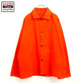 【中古】00s 無地 FR ワーク ジャケット 古着 メンズ XLサイズ相当 ビッグサイズ オーバーサイズ オレンジ