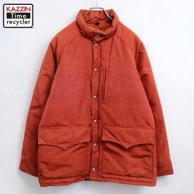 【中古】70s ヴィンテージ ウールリッチ WOOLRICH ダブルジップ パデット ナイロンジャケット 古着 メンズ 表記Mサイズ オレンジ