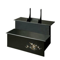 盆棚 精霊棚 黒塗り祭壇 蒔絵付き（2段）( お盆 新盆飾り 新盆 初盆飾り お盆飾り 初盆 祭壇 仏具 供物台…