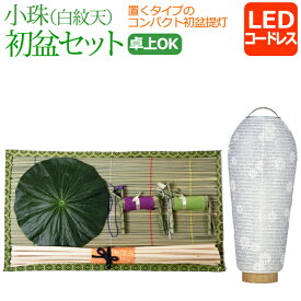 『 初盆セット 新盆セット 小珠 白紋天 【K-1】』 LED 初盆 新盆 提灯 白提灯 盆提灯 お盆ちょうちん 岐阜提灯 お盆用 灯籠 ( お盆 灯篭 新盆飾り 祭壇 初盆飾り お盆飾り セット モダン 盆 おしゃれ 仏具 盆灯篭 飾り 仏壇 )