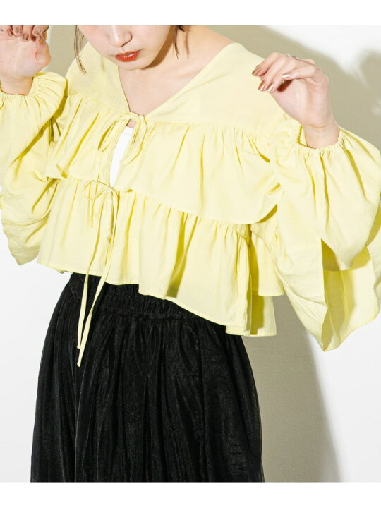 楽天市場】【SALE／20%OFF】クロップドフリルデザインブラウス KBF 