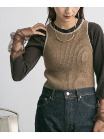 【SALE／70%OFF】アメスリニットタンクトップ KBF ケービーエフ トップス ノースリーブ・タンクトップ ネイビー ブラウン ベージュ【RBA_E】[Rakuten Fashion]