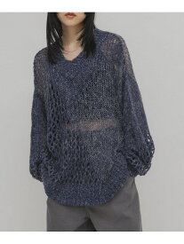 【SALE／20%OFF】シースルースパンコールニット KBF ケービーエフ トップス ニット ピンク ネイビー【RBA_E】【送料無料】[Rakuten Fashion]