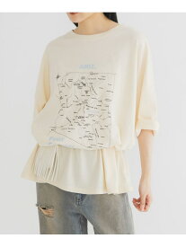 オーバーサイズプリントTEE KBF ケービーエフ トップス カットソー・Tシャツ グレー ホワイト【送料無料】[Rakuten Fashion]