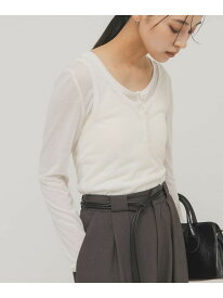 【SALE／20%OFF】レイヤードヘンリーネックTEE KBF ケービーエフ トップス カットソー・Tシャツ ベージュ ブラック ホワイト【RBA_E】【送料無料】[Rakuten Fashion]