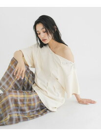 スナップショルダールーズTEE KBF ケービーエフ トップス カットソー・Tシャツ ホワイト ネイビー ピンク【送料無料】[Rakuten Fashion]
