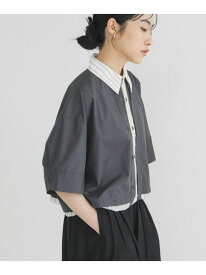 レイヤードライクBOXシャツ KBF ケービーエフ トップス シャツ・ブラウス グレー ブラウン イエロー【送料無料】[Rakuten Fashion]