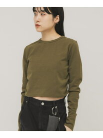 クロップドロンTEE KBF ケービーエフ トップス カットソー・Tシャツ グレー ホワイト カーキグリーン【送料無料】[Rakuten Fashion]