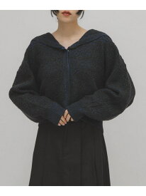 JQセーラーカーディガン KBF ケービーエフ トップス ニット グレー ホワイト【送料無料】[Rakuten Fashion]