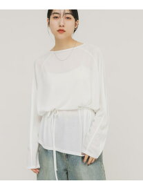 ルーズシアートップス+ストラップ KBF ケービーエフ トップス カットソー・Tシャツ グレー ベージュ ホワイト【送料無料】[Rakuten Fashion]