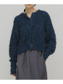 チュールフリンジカーディガン KBF ケービーエフ トップス ニット ブラック ホワイト ブルー【送料無料】[Rakuten Fashion]