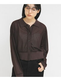 【SALE／10%OFF】シアーシャツカーディガン KBF ケービーエフ トップス シャツ・ブラウス ブラウン ブラック ホワイト【RBA_E】【送料無料】[Rakuten Fashion]