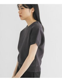 スウェットライクフレンチスリーブニット KBF ケービーエフ トップス ニット グレー ベージュ【送料無料】[Rakuten Fashion]