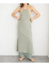 【SALE／60%OFF】エプロンワンピース KBF ケービーエフ ワンピース・ドレス ワンピース ブラック ベージュ【RBA_E】[Rakuten Fashion]