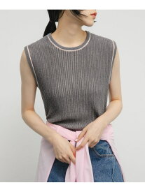 【SALE／60%OFF】スリーブレスリンクスニット KBF ケービーエフ トップス ニット ブルー グレー ホワイト【RBA_E】[Rakuten Fashion]