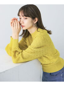【SALE／70%OFF】ボリュームスリーブパターン編みニット KBF ケービーエフ トップス ニット イエロー ブルー ホワイト【RBA_E】[Rakuten Fashion]