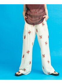 エンブロイダリーイージーパンツ KBF ケービーエフ パンツ その他のパンツ ホワイト ネイビー【送料無料】[Rakuten Fashion]