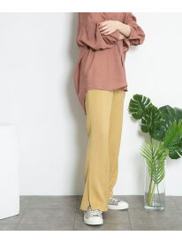 【SALE／70%OFF】サイドスリットフレアパンツ KBF ケービーエフ パンツ その他のパンツ イエロー ブラック グリーン【RBA_E】[Rakuten Fashion]