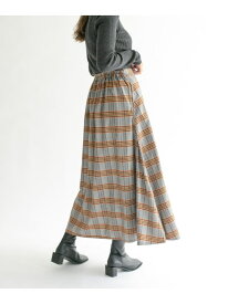 【SALE／70%OFF】チェック柄フレアロングスカート KBF ケービーエフ スカート その他のスカート イエロー【RBA_E】[Rakuten Fashion]