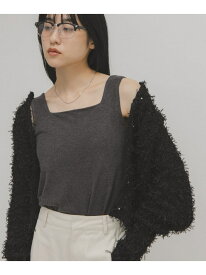 ピーチスキン2WAYタンクトップ KBF ケービーエフ トップス ノースリーブ・タンクトップ ホワイト グレー ブラック[Rakuten Fashion]