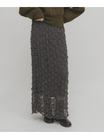 クロシェニットスカート KBF ケービーエフ スカート その他のスカート ホワイト グレー【送料無料】[Rakuten Fashion]