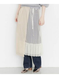 【SALE／70%OFF】レイヤードシアー巻きスカート∴ KBF ケービーエフ スカート その他のスカート ホワイト ブラック【RBA_E】[Rakuten Fashion]